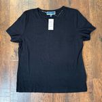 Karen Scott  jet black short sleeve tee shirt, size PXL, NWT Photo 1