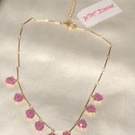 Betsey Johnson Gold Tone Look Into Your Heart Charm Necklace Pink Hearts NWT$58  Photo 1