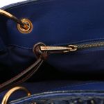 Marc Jacobs  Navy Blue Leather Quilted Woven Mackenzie Flap Tote Bag Purse Photo 11