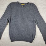 Ralph Lauren Rugby Cable Knit Sweater Large Gray Wool Angora Cashmere Blend Photo 2