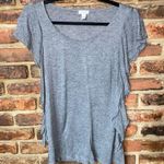 Hinge  Short Sleeve Gray Ruffle Side Top Women's Size Medium Photo 0