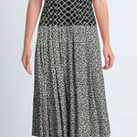 Tory Burch  Claire Floral Midi‎ Dress Black White NWT Sz 4 Photo 0