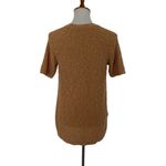 J Jill Brown Knit Top Small Short Sleeve V Neck Minimalist‎ Casual Photo 3