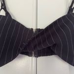 White Fox Boutique White Fox Crop Top bralette striped adjustable spaghetti strap twist front zip S Photo 5