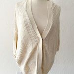 Free People Cream Oversized Slouchy Cable Knit Cardigan | XS Photo 2