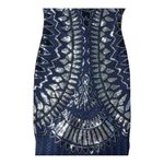 Elegant Blue and Silver Patterned Dress Size M Photo 2