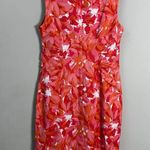 Adrianna Papell  Floral Print Sheath Knee Length Dress Women's 12 Pink Cocktail Photo 9