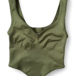 Urban Outfitters  out front under moss green  ribbed cropped tank top Photo 0
