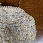 Vintage Richere Ivory Beaded Floral Clutch Purse Evening Bag Made in Hong Kong White Photo 7