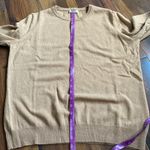 WoolOvers Merino Wool Cashmere Slim Fit Crewneck Sweater Camel Brown Size Large Tan Photo 5