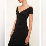 Vince NWOT Short Sleeve Black Off-the-Shoulder Midi Faux Wrap Dress size XS Photo 1