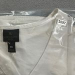 Worthington  Petite Top Blouse P Small  Womens White V Neck Flutter Sleeve Ruffle Photo 7