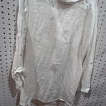 Magaschoni  White Linen Blend Button Down Long Sleeve Shirt Top Size L Photo 7