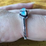 Ethiopian Opal Black Spinel Sterling Silver Heart Ring Size 10 Photo 2