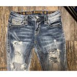 Rock Revival  Womens 27 Arda Skinny Jeans Distressed Ripped Thick Stitch Thrashed Photo 2