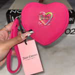 Juicy Couture  Pink Flash Love Mode Heart Wristlet Zip Around Coin Purse Photo 0