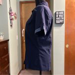 Elly navy blue short sleeve button down top blue gingham accents size 46 (L) Size L Photo 3