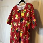 Christopher & Banks  Womens Red Button-Front Short Sleeve Cotton‎ Sweater Sz 14 # Photo 2