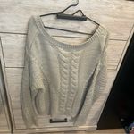 DEX Textured Distressed Gray Cable Knit Sweater Sz Large Photo 3