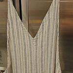 đź’•FRESH LAUNDRYđź’• 100% Linen Cropped Wide Leg Jumpsuit Blue White Stripes XL NWT Photo 3