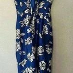 ZARA  Satin Floral WideLeg Jumpsuit with Knot Royal Blue Women’s Size XS NWT Photo 2