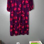 A New Day Dark Purple Floral Tiered Dress - , Womens Size S, Lightweight Photo 8