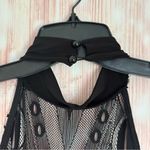 Auditions  Black Open Neck Crochet Halter Neck Nightgown Photo 8