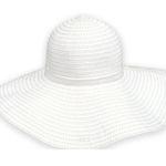 White Floppy Hat with Multicolor Thread in Seams Adjustable Neck Strap Photo 6