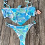 B Swim bikini NEW Blue crush Patterned large reverse Photo 0