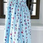 Banjanan Maya Cotton Ruffled Foliage Floral Dress, Blue Size S New w/Tag $425 Size M Photo 14