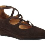 L'Amour des Pieds Benham Ballerina Flats Strappy Suede Leather Brown 7.5M Size 7.5 Photo 0