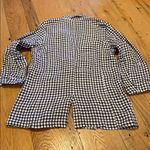 Cynthia Rowley  Gingham Linen Jacket Roll
Tab Sleeves Navy White Size LARGE Photo 9