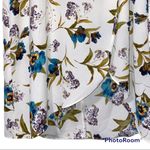 Gilli medium women’s v neck keyhole back zip up sheer lined dress floral print Blue Photo 8