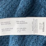 Black Tape SZ X Sweater Dolman Sleeve Chunky Knit Crew Neck Oversized Teal Blue Photo 7