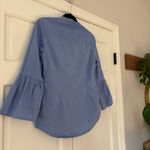 Boden Wide Bell Long Sleeve Ruffle Front Button Down Shirt Top Blue Size 6 UK 10 Photo 9