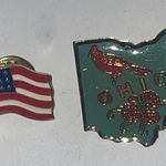 Ohio State Cardinal Pin American Flag Pins Photo 2