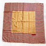 Calvin Klein  Red Tan Beige Vintage Silk Japan Multi Square Stripe Scarf With Tag Photo 1