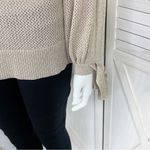 INC  International Concepts Metallic Split Sleeve Pullover Sweater Tan Small Photo 7