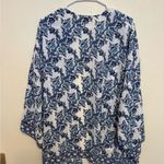 Max Studio  London Blue White Floral Kimono Cardigan Open Front 2X Plus Photo 7