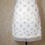 Cute white pink coquette floral lace trim mini dress with pink roses night gown size xs Photo 5