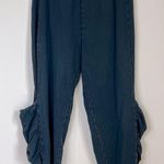 Oh My Gauze Guchi Pants Crop Womens sz 2 L/XL Black Pocket Boho Beach Coastal Size L Photo 0