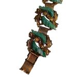 True Vtg 1960s Green & Gold Fold Over Clasp Women’s Designer Costume Bracelet Photo 8