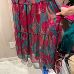 Jessica Simpson Cute bright tropical beach pool flowy boho tie neck halter dress or coverup maxi Photo 7
