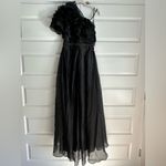 Mac Duggal Ruffle Layered Chiffon One Shoulder Gown Maxi Dress Size 4 Photo 3