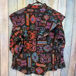 Pandhandle Slim Vintage 90s Neon Western Shirt Women's 18 Southwest Cowgirl Black Photo 2