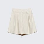 Stradivarius  Linen Blend Bermuda Shorts with Darts in Stone size 8 Photo 4