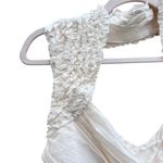 Bebe  Cream Draped Silk Mini Dress Large Y2K BBL Skirt Cocktail Party NWT Photo 3