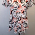 Downeast  floral small keyhole peplum blouse Photo 2