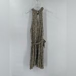 Anthropologie  Sage Green Palm Leaf‎ Print Maddie High Neck Halter Short Romper M Photo 5