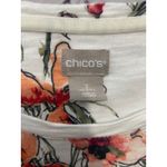 Chico's  2 Shirt Womens L Floral Slub Knit 3/4 Sleeves Cotton Blend Scoop Neck Photo 1
